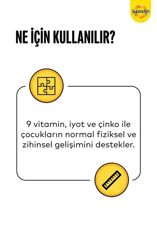 Kids 60 Çiğnenebilir Draje | 9 Vitamin, İyot ve Çinko İçeren Takviye Edici Gıda - 5