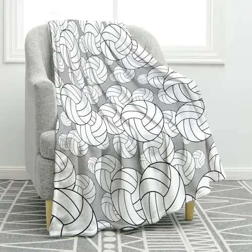 Jekeno Volleyball Blanket Gifts for Kids Teens, Volleyball Stuff Party Decorations for Lovers Team Gifts, Volleyballs Print Throw Blanket Couch Bed Sofa Travelling for Grils Boys Sports - JEKENO