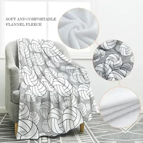 Jekeno Volleyball Blanket Gifts for Kids Teens, Volleyball Stuff Party Decorations for Lovers Team Gifts, Volleyballs Print Throw Blanket Couch Bed Sofa Travelling for Grils Boys Sports - JEKENO (1)