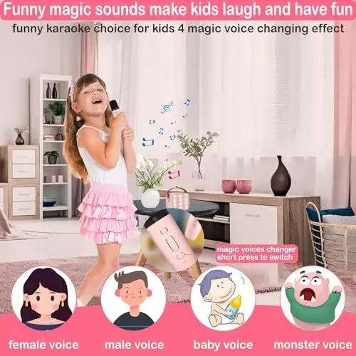 Mini Karaoke Machine for Kids & Adult, 4-12 Years Old Girls Christmas Birthday Gift for Boys, Karaoke Toys Gifts for Girls Ages 4, 5, 6, 7, 8, 9, 10, 12 +Year Old Birthday Party - 2