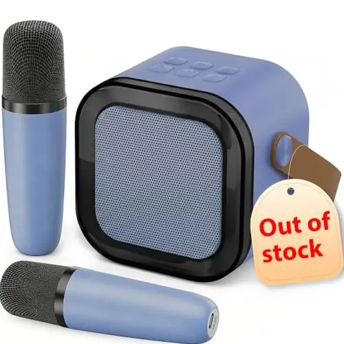 Mini Karaoke Machine, Portable Bluetooth Speaker & 2 Wireless Microphones | Karaoke Player Karaoke Microphone For Family Home Party Outdoor With HI-FI Sound | 5 Magic Sound | PA System | USB | TF | AUX 