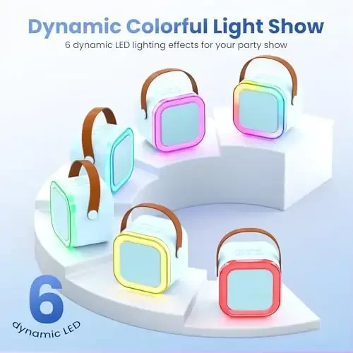 Peski Karaoke Machine for Kids Adults, Portable Bluetooth Mini Karaoke Microphone Singing Speaker Karaoke Player with 2 Wireless Mic, Birthday Gifts for Girls Boys Family Home Party (Blue) - MODAZONE (1)