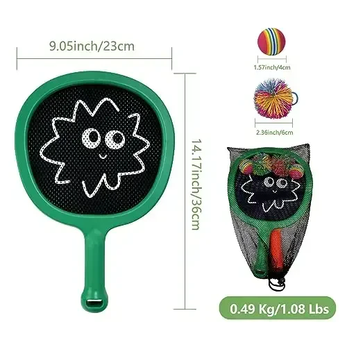 Smartwo Portable Paddles and Bouncy Balls Set for Kids or Adults’ Indoor Outdoor Activities, Sport Game for Beginner or Intermediate, Swing Racket in Beach Pool Backyard Playground Lawn Park or Court - 4