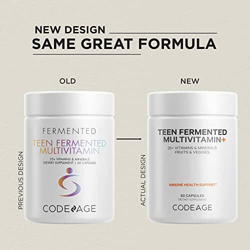 Codeage Teen’s Daily Multivitamin Supplement, 25+ Vitamins & Minerals for Teenage Boys & Girls, Organic Whole Foods Vitamins for Teenagers, Vitamin A, B, C, D, E, K, Omega-3, 60 Ct - 3