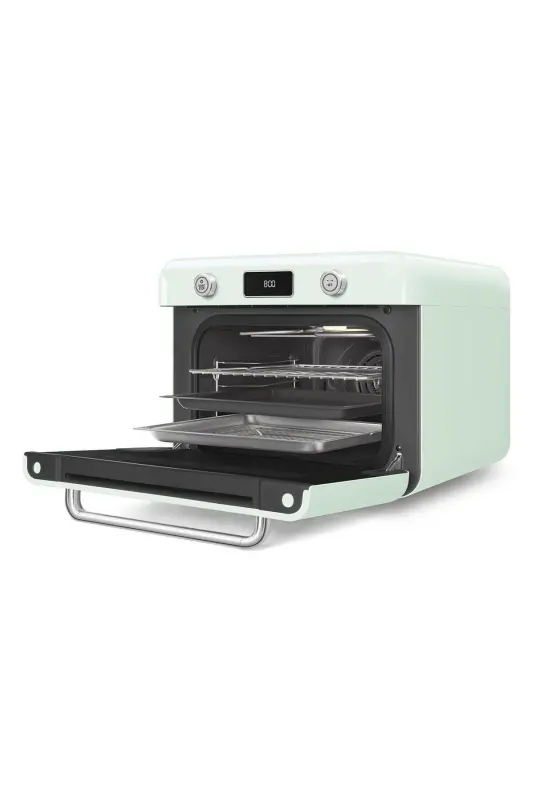 Cof01pgeu Retro Seriyasi Solo Tezgah Ustidagi Kombi Bug'li Pech Pastel Yashil-Pastel Yashil - 7