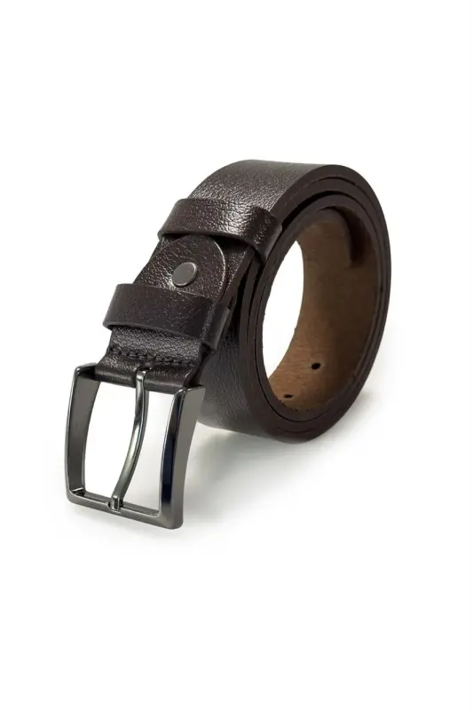 Coffee 100% Leather Casual Belt - 1
