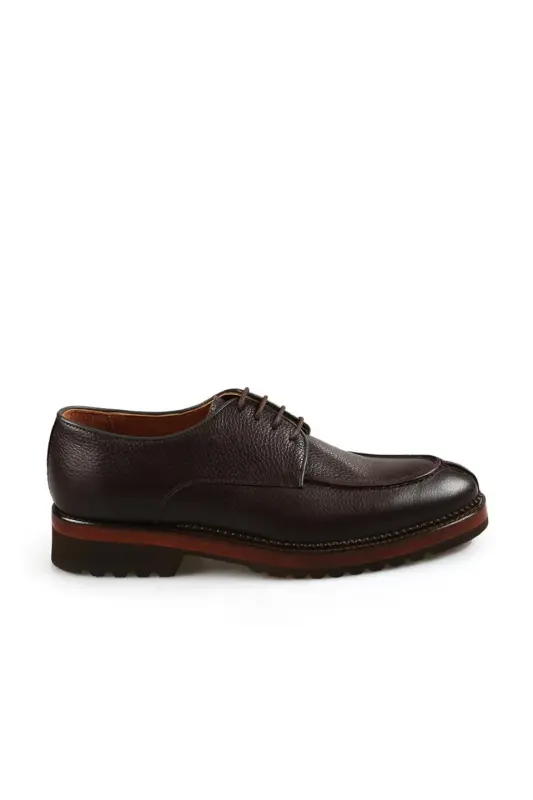 Coffee 100% Leather Eva Sole Oxford Casual Shoe - 1