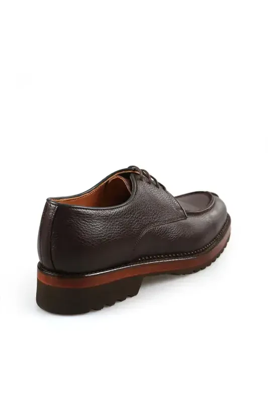 Coffee 100% Leather Eva Sole Oxford Casual Shoe - 3