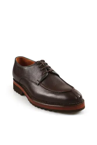 Coffee 100% Leather Eva Sole Oxford Casual Shoe - JAKAMEN (1)