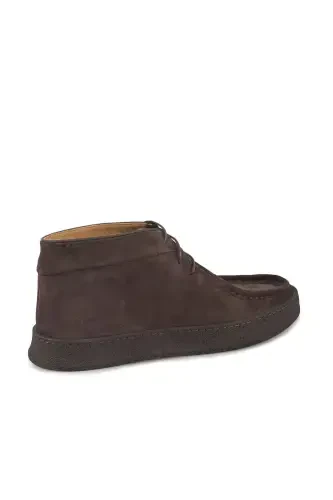Coffee 100% Leather Laced Suede Boot - JAKAMEN (1)