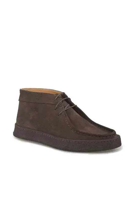 Coffee 100% Leather Laced Suede Boot - 3