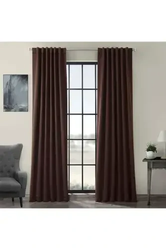 Coffee Blackout Curtain with Size Options, Sunshade, 100% Light Blocking Curtain-COFFEE - 1
