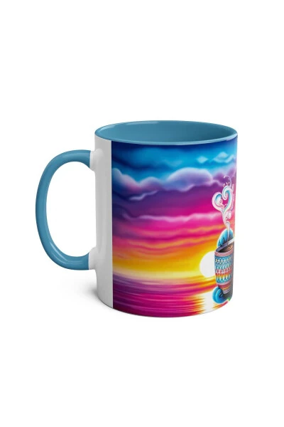 Coffee Cat Patterned Printed Mug - 17