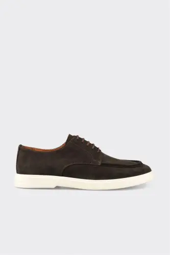 Coffee Leather Men's Casual Shoes-Coffee - 1