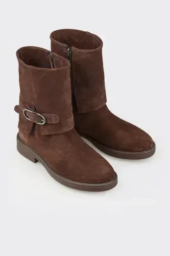 Coffee Leather Women's Daily Boot - ELLE (1)