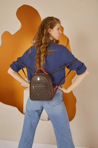 Coffee Monogram Women's Backpack 05PO22Y1541-Coffee Monogram 