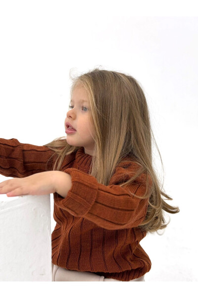 Coffee Plain Knit Thick Ribbed Baby/Child Knit Sweater (Please Choose Full Age) - EYC BABY