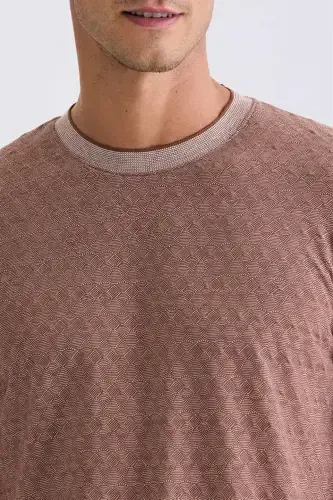 Coffee Slim Fit Crew Neck T-Shirt - 3