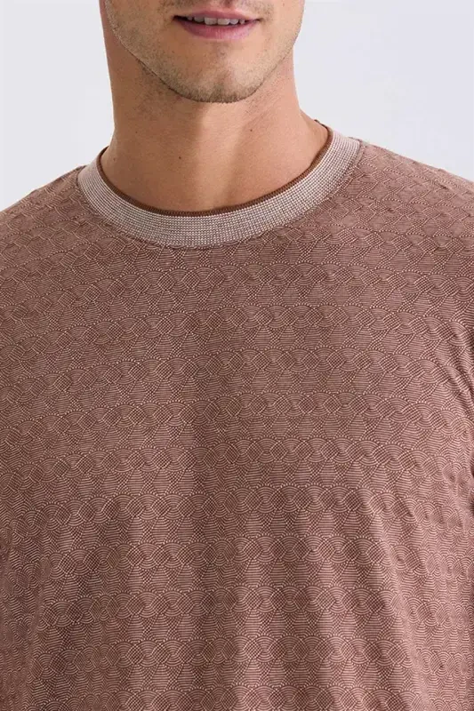 Coffee Slim Fit Crew Neck T-Shirt - 3