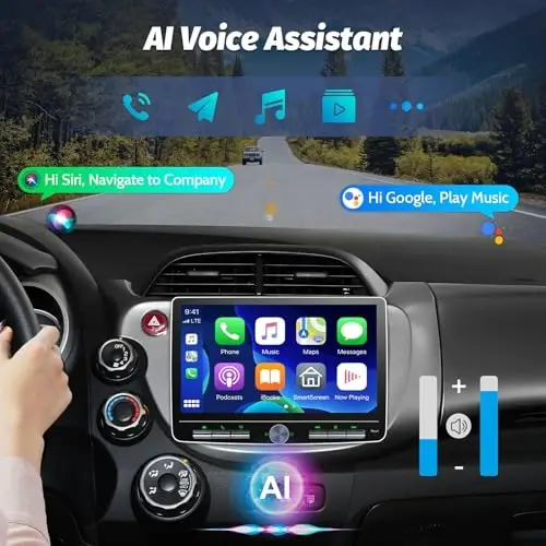 cogamichi Double Din Car Stereo: 10 Inch Android Double Din Car Radio Touch Floating Screen Compatible with Apple Carplay Android Auto, 2Din Head Unit Car Audio Receiver with AM/FM, GPS Navi, SWC, MIC - 6