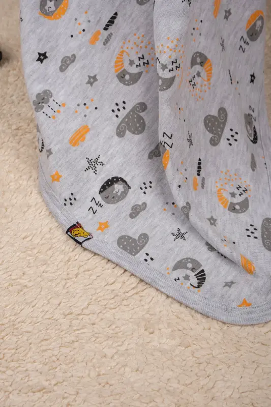 Çok Amaçlı %100 Pamuk Çift Katlı Müslin Örtü & Bebek Battaniye-Gri - 3