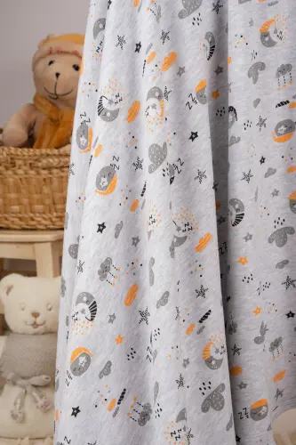 Çok Amaçlı %100 Pamuk Çift Katlı Müslin Örtü & Bebek Battaniye-Gri - 4