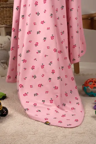 Çok Amaçlı %100 Pamuk Çift Katlı Müslin Örtü & Bebek Battaniye-Pembe - 4