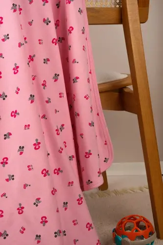 Çok Amaçlı %100 Pamuk Çift Katlı Müslin Örtü & Bebek Battaniye-Pembe - 5