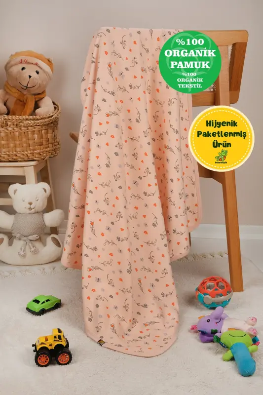 Çok Amaçlı %100 Pamuk Çift Katlı Müslin Örtü & Bebek Battaniye-PUDRA - BEBETOSPIK