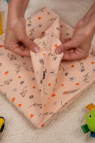 Çok Amaçlı %100 Pamuk Çift Katlı Müslin Örtü & Bebek Battaniye-PUDRA - BEBETOSPIK (1)