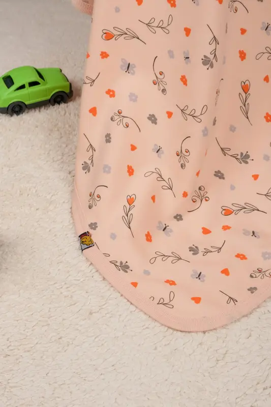 Çok Amaçlı %100 Pamuk Çift Katlı Müslin Örtü & Bebek Battaniye-PUDRA - 3