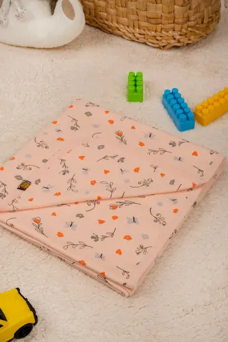 Çok Amaçlı %100 Pamuk Çift Katlı Müslin Örtü & Bebek Battaniye-PUDRA - 4