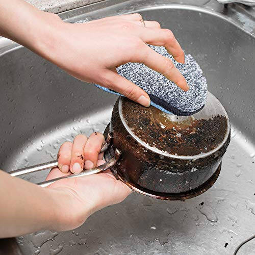 Çok Amaçlı Süngerler Scrub-it Mutfak - Çiziksiz Mikrofiber temizleme süngerleri, Ağır Hizmet Tipi Ovalama Gücü ile birlikte - Bulaşıklar, Tencereler ve Tavalar için Tekrar Kullanılabilir Bulaşık Süngeri (6'lı Paket, Küçük) - 10