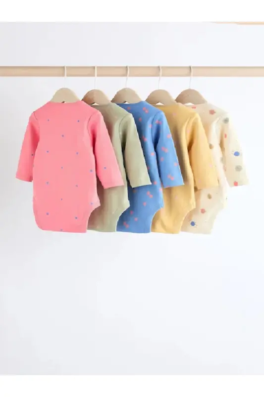 Çok Karakterli Bebek %100 Pamuklu Body 5'li Paket-Çok karakterli - 2