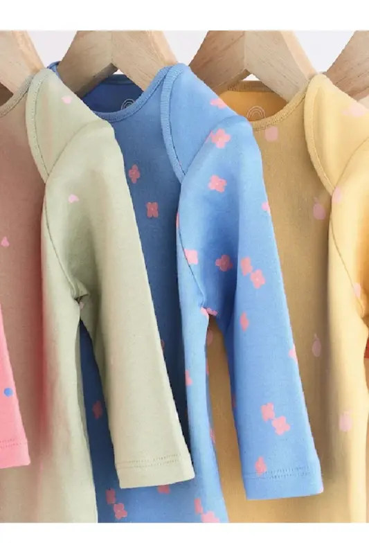 Çok Karakterli Bebek %100 Pamuklu Body 5'li Paket-Çok karakterli - 5