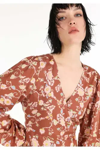 Slim Fit Kadın Çok Renkli Elbise - 4