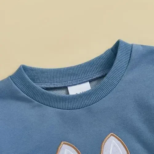 Socutebabe Toddler Valentines Outfits Baby Girl Clothes Love Embroidery Long Sleeve Crewneck Sweatshirts Pullovers - 4