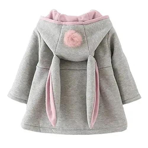 CoKate Infant Baby Girl Fall Winter Hooded Coat Sweet Rabbit Jackets Outerwear - 2