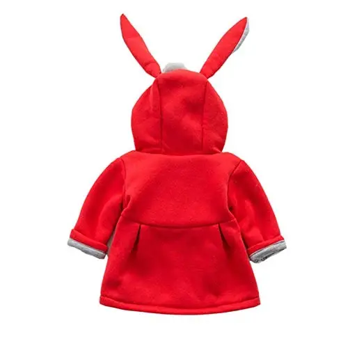 CoKate Infant Baby Girl Fall Winter Hooded Coat Sweet Rabbit Jackets Outerwear - 3