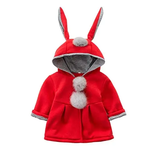 CoKate Infant Baby Girl Fall Winter Hooded Coat Sweet Rabbit Jackets Outerwear - 2