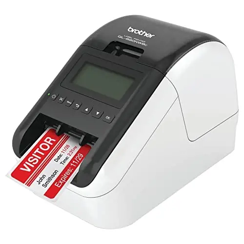 Brother QL-820NWBC Ultra Flexible Label Printer with Multiple Connectivity Options, Black/White, 5.7