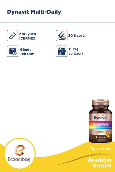 Çoklu Günlük Çok Vitamin & Mineral - Koenzim Q10 - Rhodiola 30 Kapsül - 6