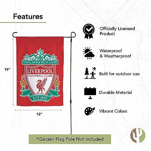 Çöl Kaktüsü Liverpool FC Bahçe Bayrağı Futbol Futbolu Afişi %100 Polyester (Bahçe Bayrağı A) - 4