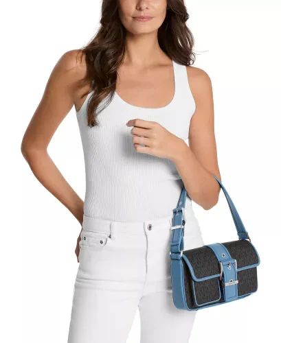 Colby Logo Shoulder Bag-Black/south Pacific - Modazone (1)