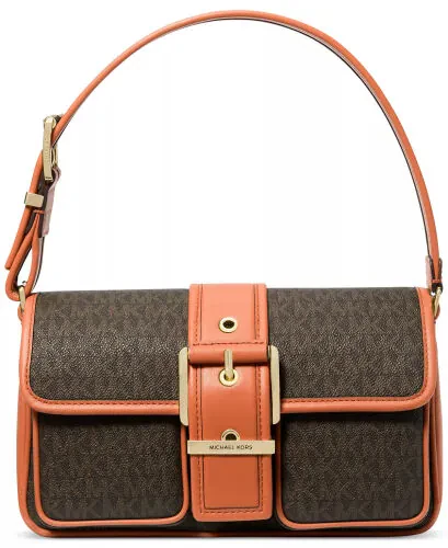 Colby Logo Shoulder Bag-Brown/orange Punch - Modazone