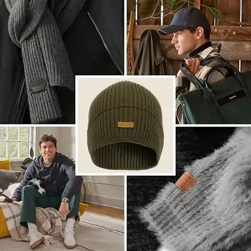 Cole Haan erkaklar trikotaj shapkasi - Manshetsiz dizayn - 3