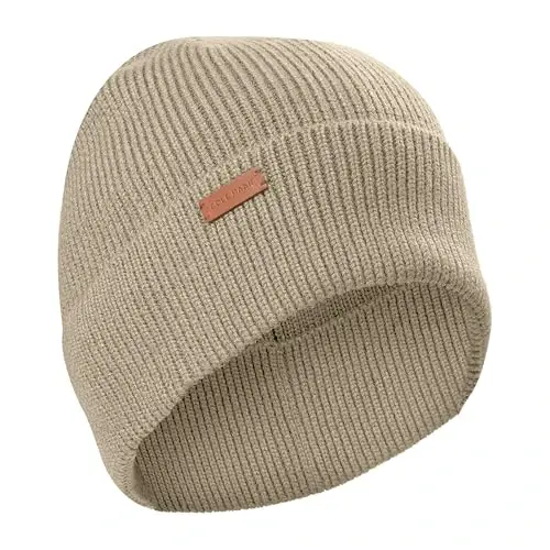 Cole Haan Men's Heritage Rib Cuff Wool Beanie Hat, One Size 