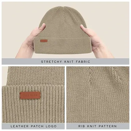 Cole Haan Men's Heritage Rib Cuff Wool Beanie Hat, One Size - 5