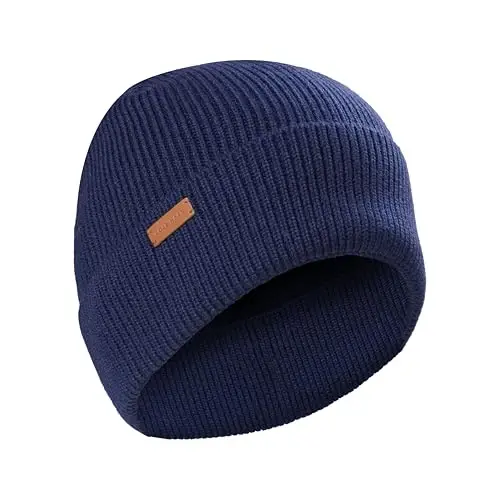 Cole Haan Men's Heritage Rib Cuff Wool Beanie Hat, One Size 