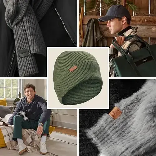 Cole Haan Men's Heritage Rib Cuff Wool Beanie Hat, One Size - 7